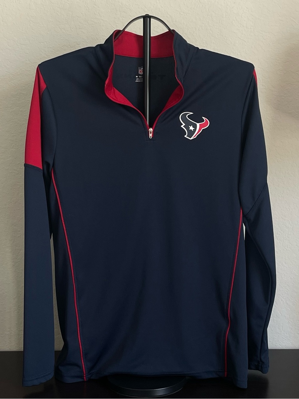 Houston Texans NFL Quarter Zip Pullover Sweatshirt Youth XL Fits Mens S